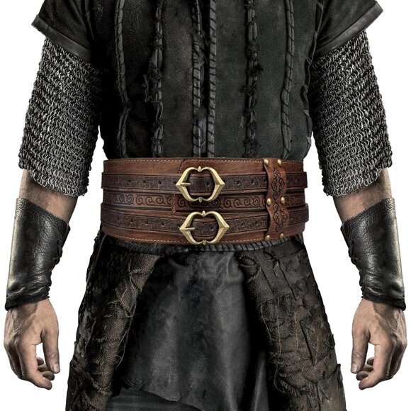 Other - Men's Brown Medieval Faux Leather Armor Belt Knight Corset Belt LARP Halloween